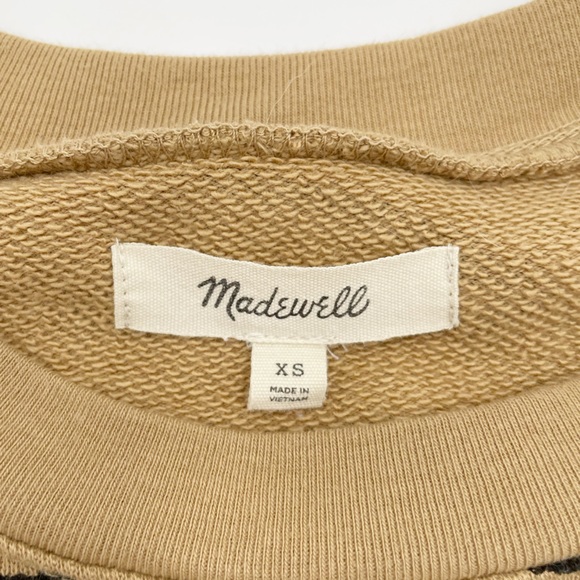 Madewell Crop Sweatshirt in Tiger Stripe AF979 Long Sleeves Cropped Fit Size XS - Picture 5 of 10
